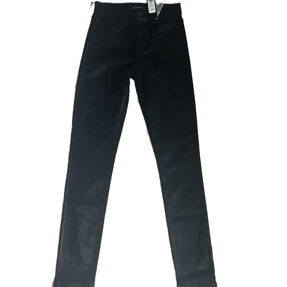 NWT BCBG MAXAZRIA 5 POCKET FAUX LEATHER SKINNY PANTS with stretch, size 24 waist - Picture 7 of 9